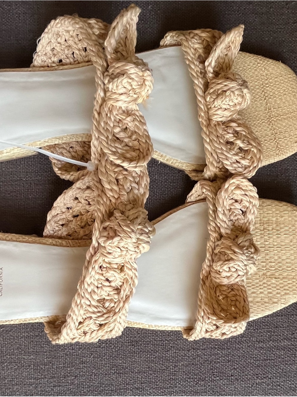 Oasis Braided Knot Slide Sandals - Natural Beige